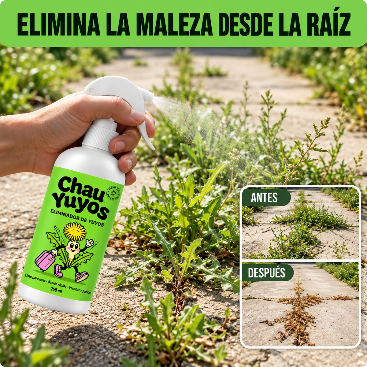 Chau Yuyos| Eliminá la maleza desde la raíz y olvidate de arrancar yuyos a mano